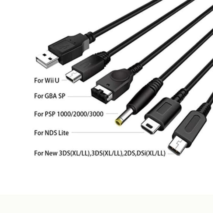 5 In 1 Usb Charger For Wii u 3ds Nds Psp