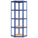 5-layer Corner Shelf Blue Steel And Engineered Wood Opxnlo