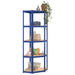 5-layer Corner Shelf Blue Steel And Engineered Wood Opxnlo