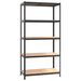 5-layer Heavy-duty Shelves 2 Pcs Grey Steel&engineered Wood