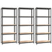 5-layer Shelves 3 Pcs Anthracite Steel And Engineered Wood