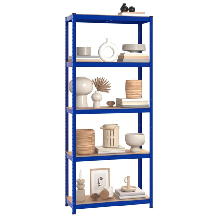 5-layer Shelves 3 Pcs Blue Steel And Engineered Wood Opxnpi