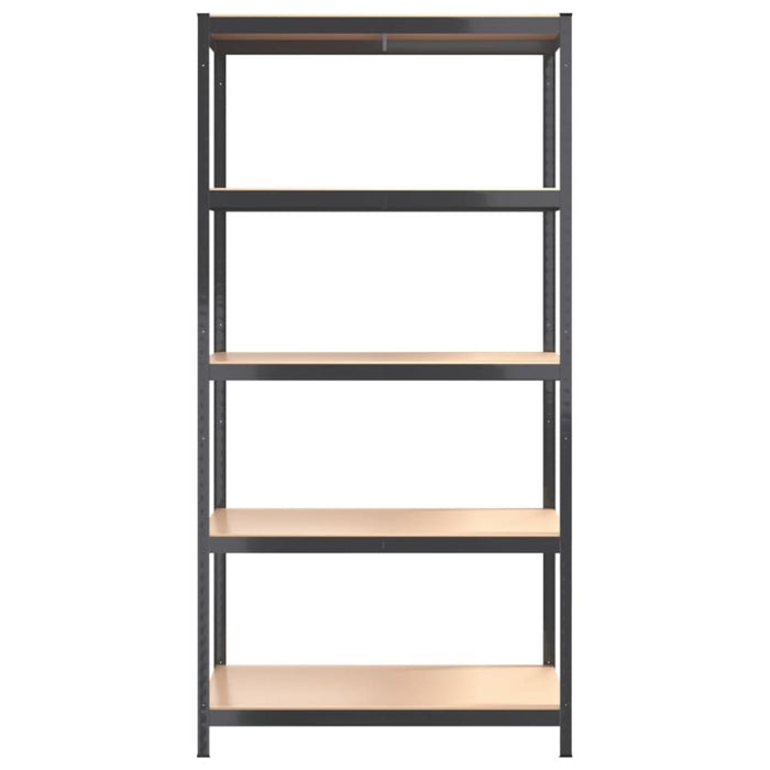 5-layer Shelves 4 Pcs Anthracite Steel And Engineered Wood