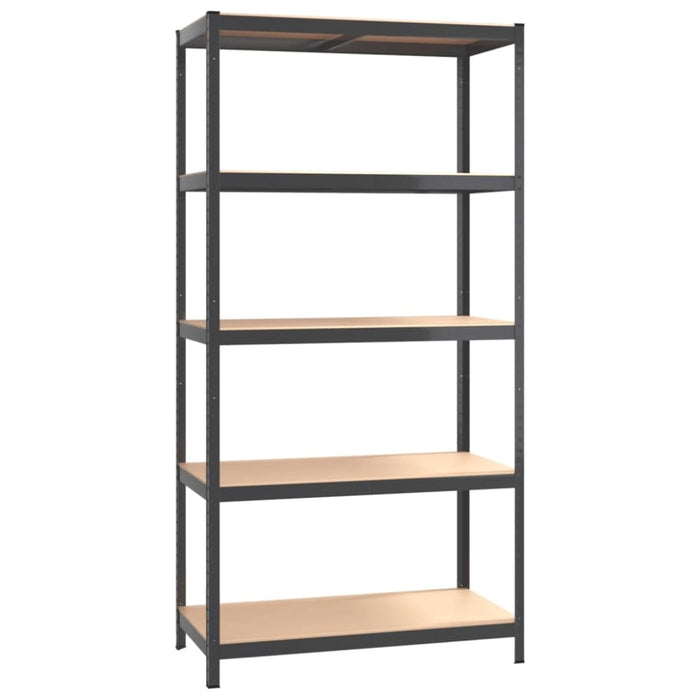 5-layer Shelves 4 Pcs Anthracite Steel And Engineered Wood