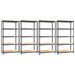 5-layer Shelves 4 Pcs Anthracite Steel And Engineered Wood