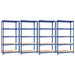 5-layer Shelves 4 Pcs Blue Steel And Engineered Wood Topaoil