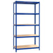 5-layer Shelves 4 Pcs Blue Steel And Engineered Wood Topaoil