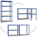 5-layer Shelves 4 Pcs Blue Steel And Engineered Wood Topaoil