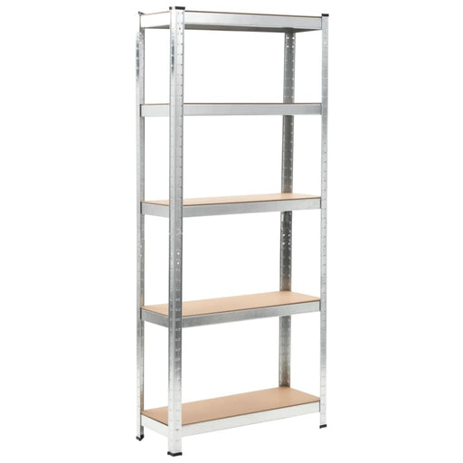 5-layer Storage Shelf Silver Steel And Engineered Wood