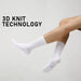 5 Pack Large White 3d Seamless Crew Socks Slim Breathable