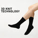 5 Pack Medium Black 3d Seamless Crew Socks Slim Breathable