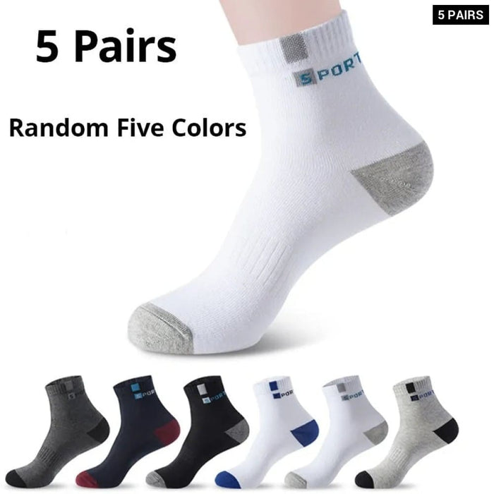 5 Pairs High Quality Breathable Polyester Tube Socks