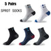 5 Pairs High Quality Breathable Polyester Tube Socks