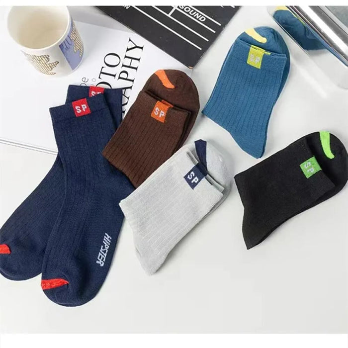 5 Pairs Mens Anti Odor Mid Calf Athletic Socks Premium