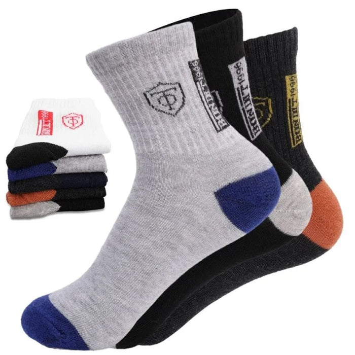 5 Pairs Mens Breathable Cotton Sports Socks Bamboo Fiber