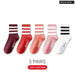 5 Pairs Striped Mid Tube Socks For Women