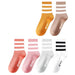 5 Pairs Striped Mid Tube Socks For Women