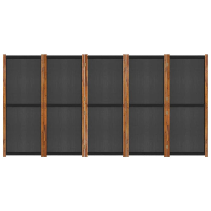 5-panel Room Divider Black 350x180 Cm Tokono