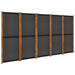 5-panel Room Divider Black 350x180 Cm Tokono