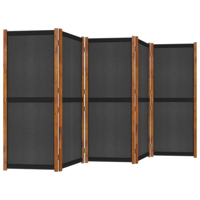 5-panel Room Divider Black 350x180 Cm Tokono