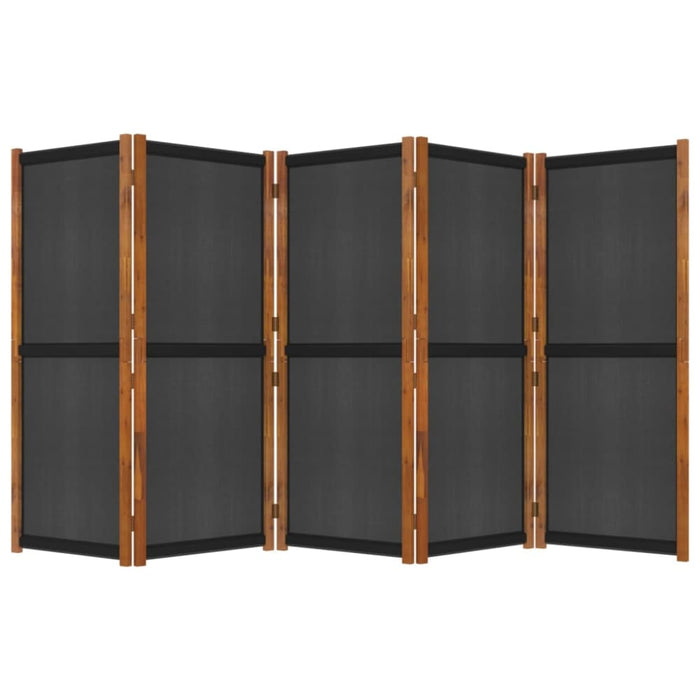 5-panel Room Divider Black 350x180 Cm Tokono