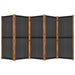 5-panel Room Divider Black 350x180 Cm Tokono