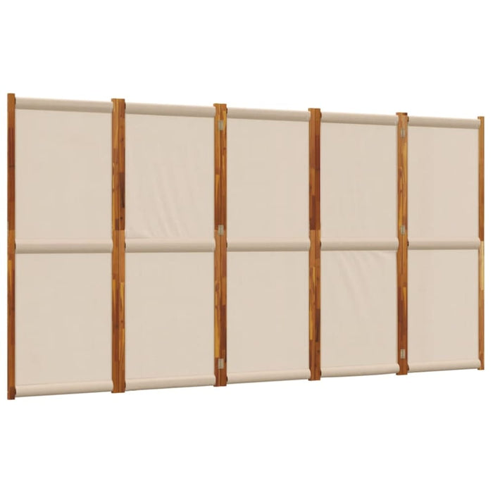 5-panel Room Divider Taupe 350x180 Cm Abbttlp