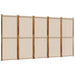 5-panel Room Divider Taupe 350x180 Cm Abbttlp