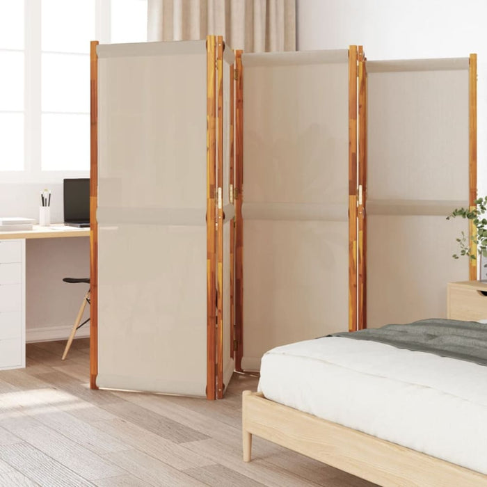 5-panel Room Divider Taupe 350x180 Cm Abbttlp