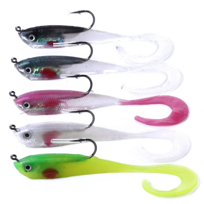 5 Piece 11cm/16g Soft Fish Lure Set For Sea Bass Fishing