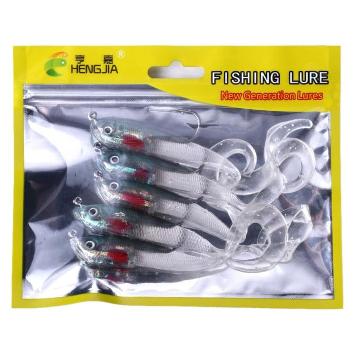 5 Piece 11cm/16g Soft Fish Lure Set For Sea Bass Fishing