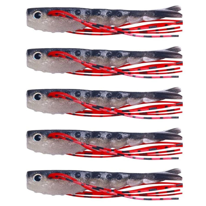 5 Piece 6.6cm Hengjia So175 Split Fork Soft Bait Salmon