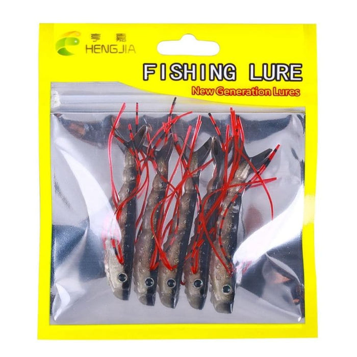 5 Piece 6.6cm Hengjia So175 Split Fork Soft Bait Salmon