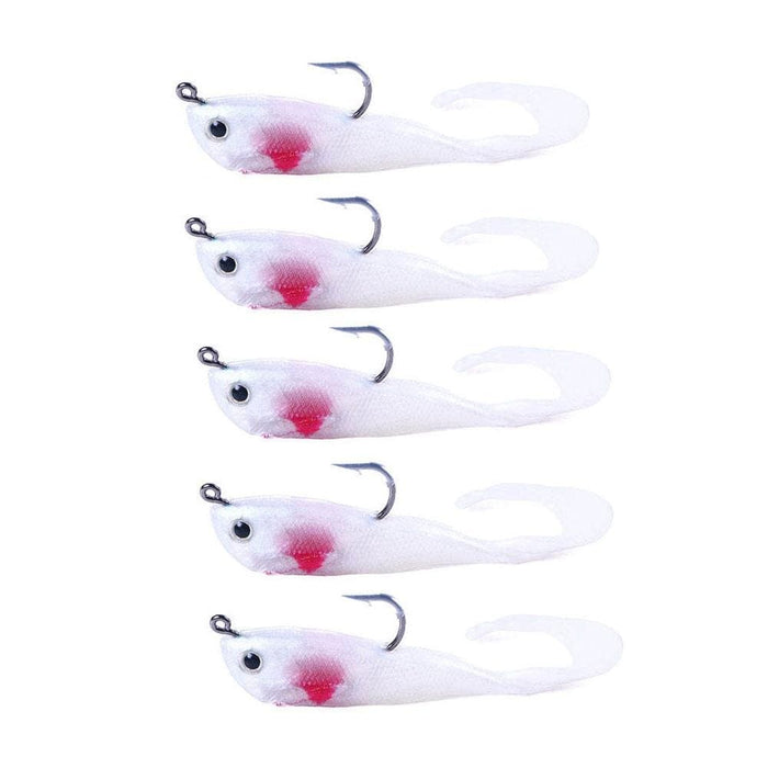 5 Piece 7cm 10g Soft Bait Pack With Spinnerbait And Curly