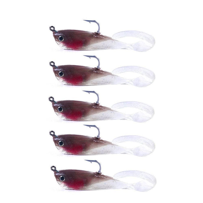 5 Piece 7cm 10g Soft Bait Pack With Spinnerbait And Curly