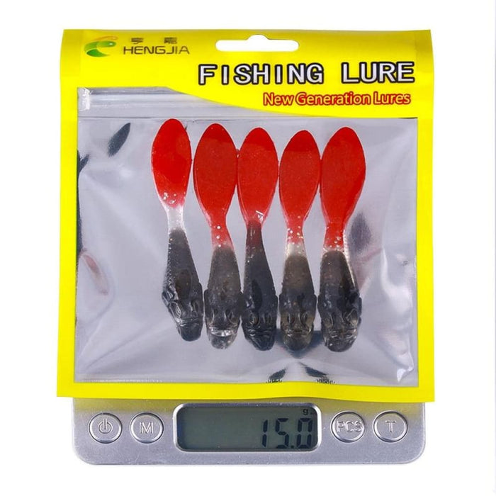 5 Piece 7cm Soft Fishing Lure Pack Dual Colour