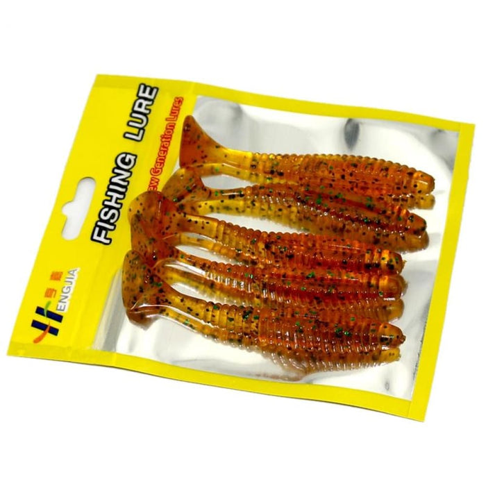 5 Piece 8cm/5g Soft Fishing Lure With Screw Tail