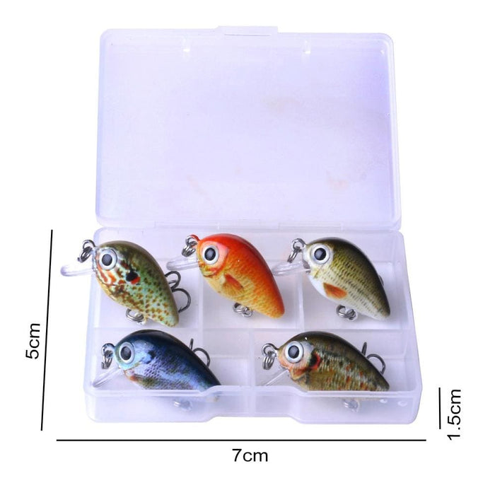 5 Piece Bionic Rock Fishing Lure Set With Plastic Box