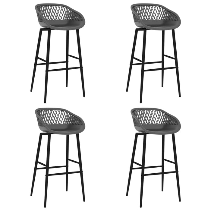 5 Piece Bar Set Black And Grey Tbpialo