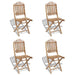 5 Piece Folding Outdoor Dining Set Bamboo Aoaki