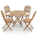 5 Piece Folding Outdoor Dining Set With Cushions Bamboo