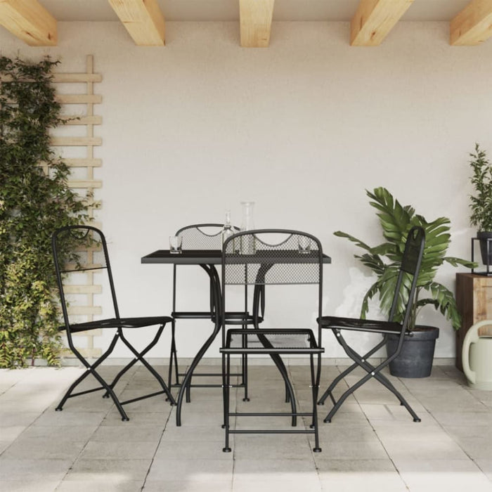 5 Piece Garden Dining Set Anthracite Metal Mesh Txoonob