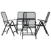 5 Piece Garden Dining Set Anthracite Metal Mesh Txoonon