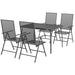 5 Piece Garden Dining Set Anthracite Steel Tonikik