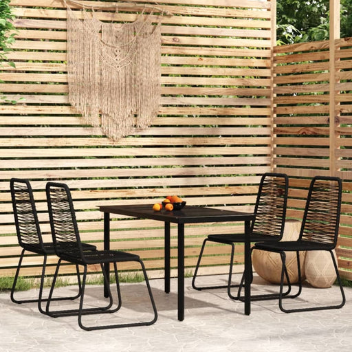 5 Piece Garden Dining Set Black Tbkkbko