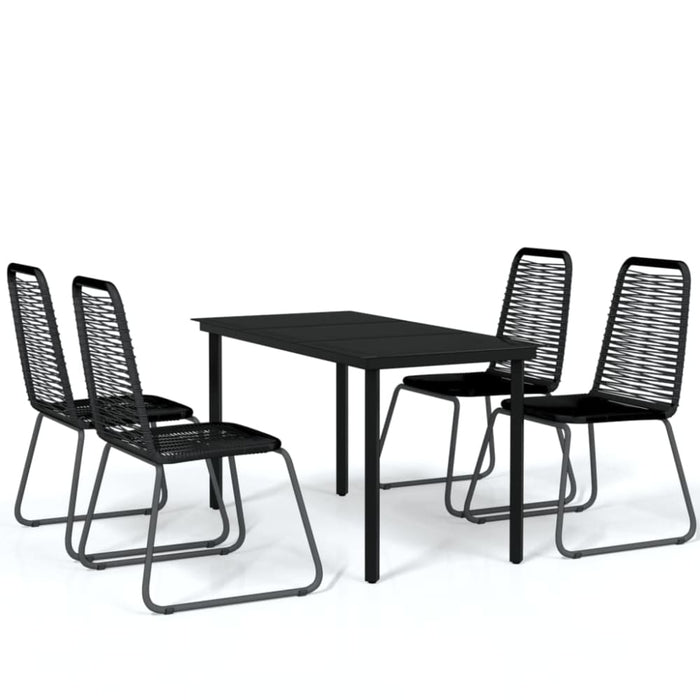 5 Piece Garden Dining Set Black Tbkkbko