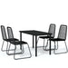 5 Piece Garden Dining Set Black Tbkkbko