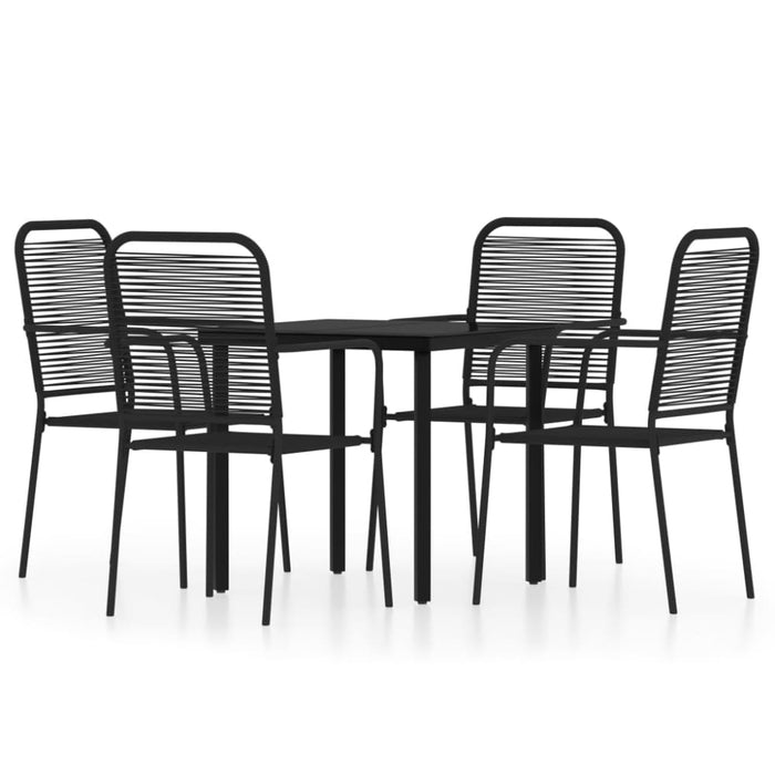 5 Piece Garden Dining Set Black Tbkkotn