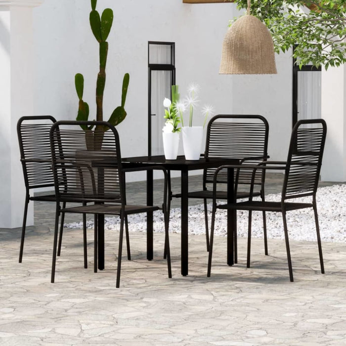 5 Piece Garden Dining Set Black Tbkkotn