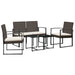 5 Piece Garden Dining Set With Cushions Brown Pp Rattan